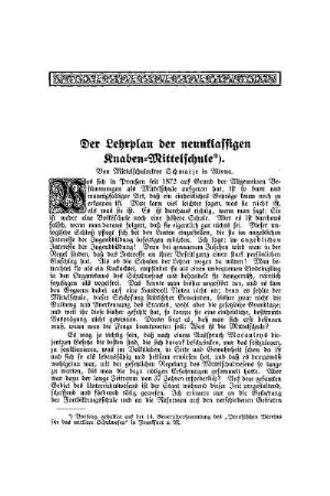 Der Lehrplan der neunklassigen Knaben-Mittelschule