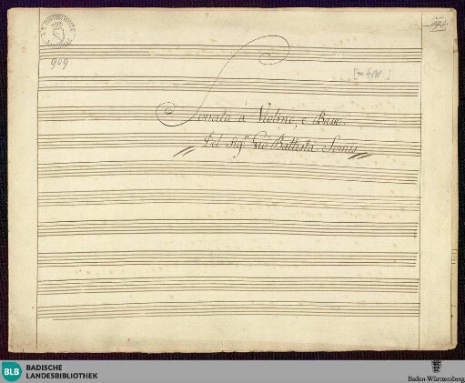 Sonatas - Mus. Hs. 909 : vl, b; G
