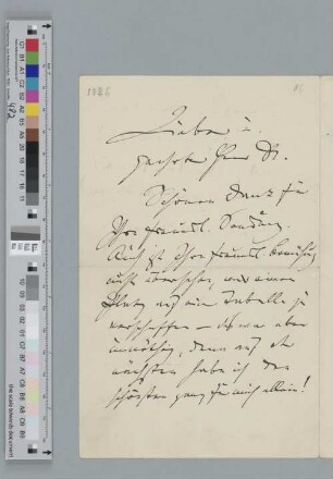 Brief an Felix Hecht