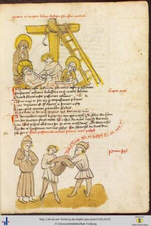 [70r - 72v] Die Kreuzabnahme Christi und die Trauer Mariens.