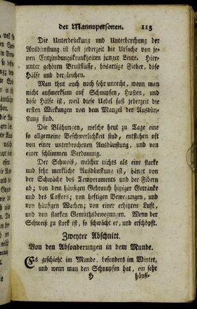 Zweyter Abschnitt. Von den Absonderungen in dem Munde.