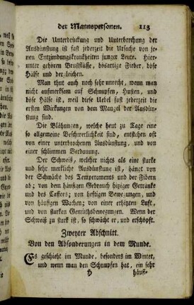 Zweyter Abschnitt. Von den Absonderungen in dem Munde.