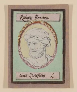 "Ruhiges Horchen eines Zweiflers" [Teil der Serie "Umrisse Koepfe"]