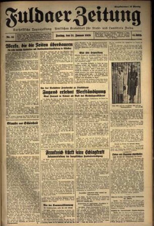 Ausgabe vom Freitag, den 21. Januar 1938.