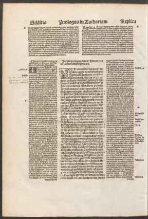 Incipit prologus sancti Hieronymi in Zachariam prophetam.