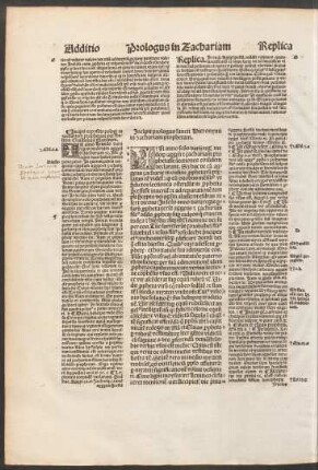 Incipit prologus sancti Hieronymi in Zachariam prophetam.