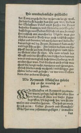 Wie Reymund Melusina gelobt sich an ihr trewlich zu halten.