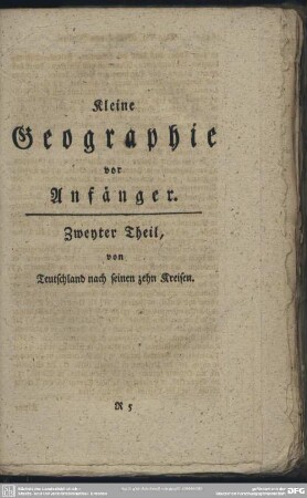 Zweyter Theil, Teutschland nach seinen zehn Kreisen