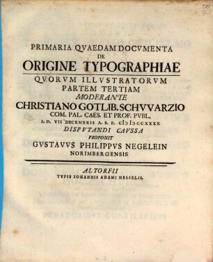 Primaria Qvaedam Docvmenta De Origine Typographiae, 3