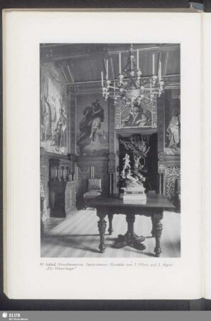80. Schloß Neuschwanstein. Speisezimmer. Gemälde von F. Piloty und J. Aigner "Die Minnesänger"