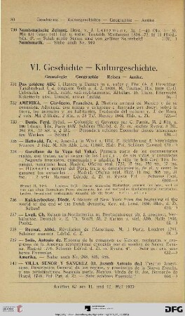 VI. Geschichte – Kulturgeschichte (Nr. 731-974)