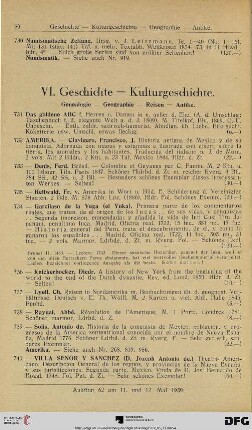 VI. Geschichte – Kulturgeschichte (Nr. 731-974)