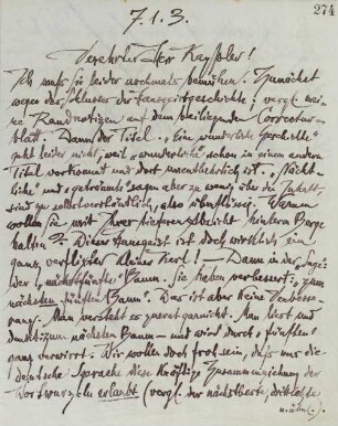 Brief an Friedrich Kayßler