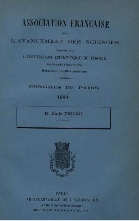 CONGRÈS DE PARIS 1889