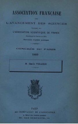 CONGRÈS DE PARIS 1889