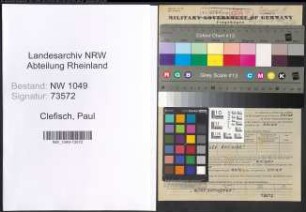 Entnazifizierung Paul Clefisch , geb. 01.07.1909 (Maschinist)