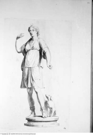 Galleria Giustiniana del marchese Vincenzo Giustiniani. 2 Bände., 1. Band, Tafel 62: Diana cacciatrice (nach der Antike)
