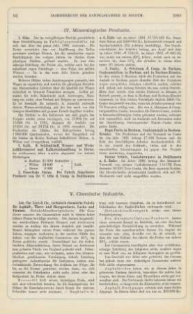 IV. Mineralogische Producte.