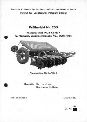 Pflanzmaschine PfL 5 A/KfL 4