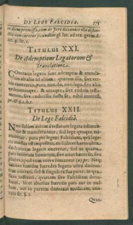 Titulus XXI. - XXV.