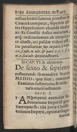 In Cap. VI. & ultimum. De sexto & septimo restaurandi