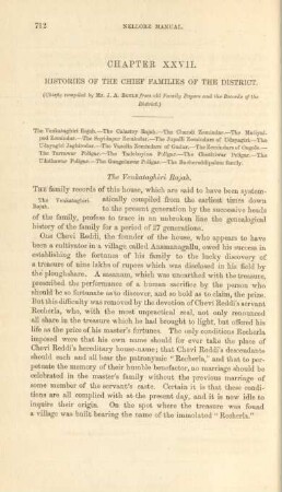 Chapter XXVII. History of the chief families of the district