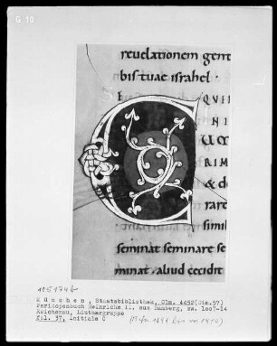 Perikopenbuch Kaiser Heinrichs II. für den Bamberger Dom — Initiale C, Folio 37