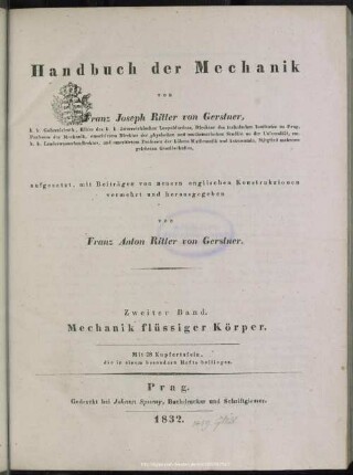 2 [Textbd.]: Mechanik flüssiger Körper