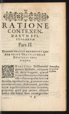 Et Quidem Primo Gratulatorias Epistolas Continens.