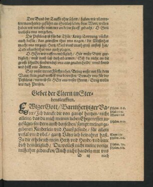 Gebet der Eltern in Sterbensleufften.