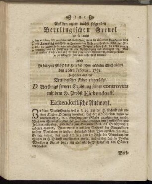 Auf den 29ten nächst folgenden Bertlingischen Greuel[...] - Auf den 32. Greuel.