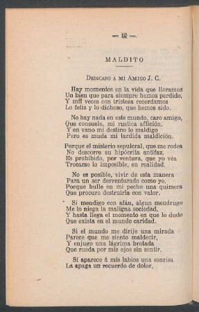 Maldito : Dedicado a mi amigo J. C.