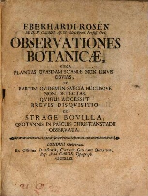 Observationes botanicae