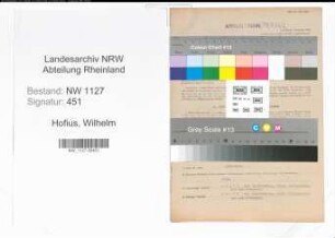 Entnazifizierung Wilhelm Hofius , geb. 07.04.1891 (Wachmann)