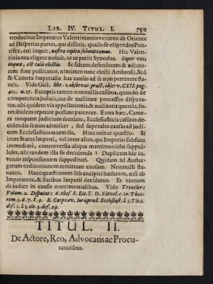 Titul. II. De Actore, Reo, Advocatis Procuratoribus