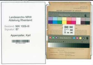 Entnazifizierung Karl Appenzeller , geb. 15.01.1891 (Kaufmaennischer Angestellter)