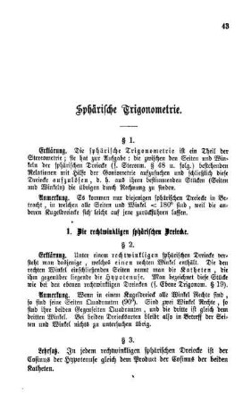 Sphärische Trigonometrie.