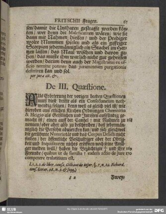 De III. Quaestione