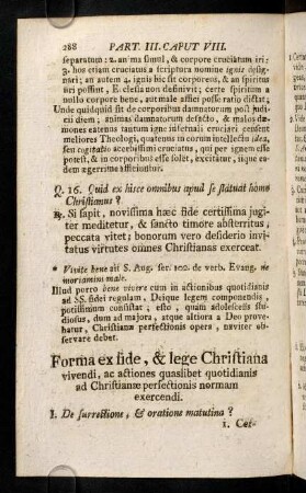 288-295, Forma ex fide, & lege Christiana