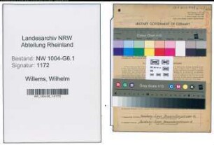 Entnazifizierung Wilhelm Willems , geb. 06.01.1898 (Gruppenleiter)
