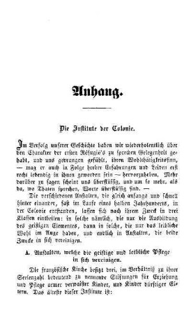 Die Institute der Colonie