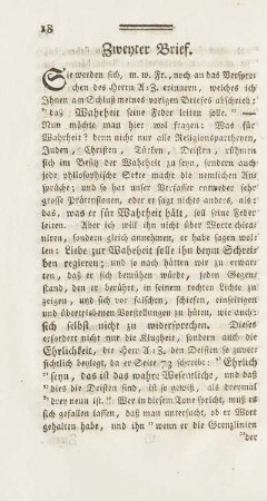 Zweyter Brief