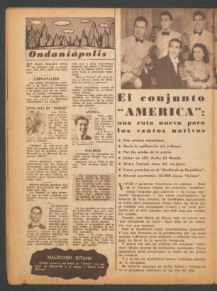 El conjunto "América": una ruta nueva para los cantos nativos