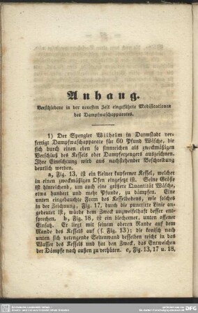 Anhang. Verschiedene in der neuesten Zeit eingeführte Modificationen des Dampfwaschapparates