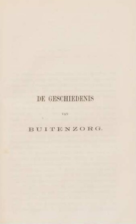 De geschiedenis van Biutenzorg