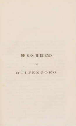De geschiedenis van Biutenzorg