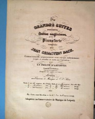 Six grandes suites, nommées: suites anglaises : pour le pianoforte, 2. Suite 2 en La mineur