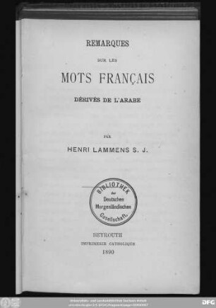 Remarques sur les mots français dérivés de l'Arabe