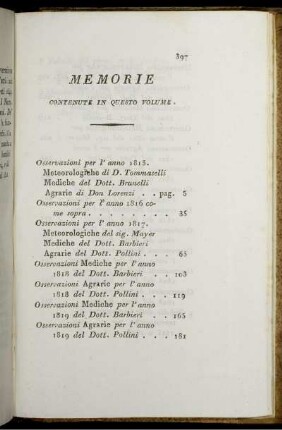 Memorie Contenute In Questo Volume.