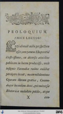 Proloquium.